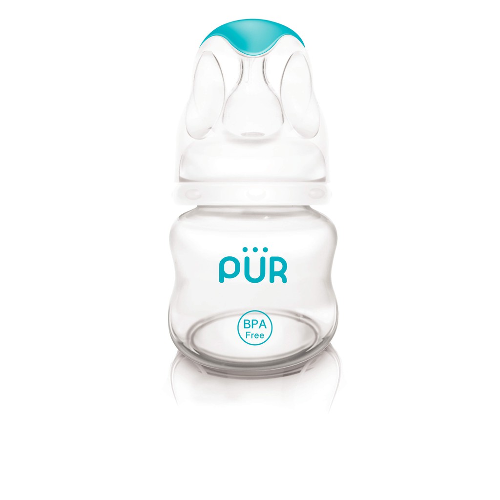 Ảnh Bình sữa cổ thường Pur Advanced 60ml (có sẵn núm S 0-3th) - Tặng gói khăn ướt Pur 4