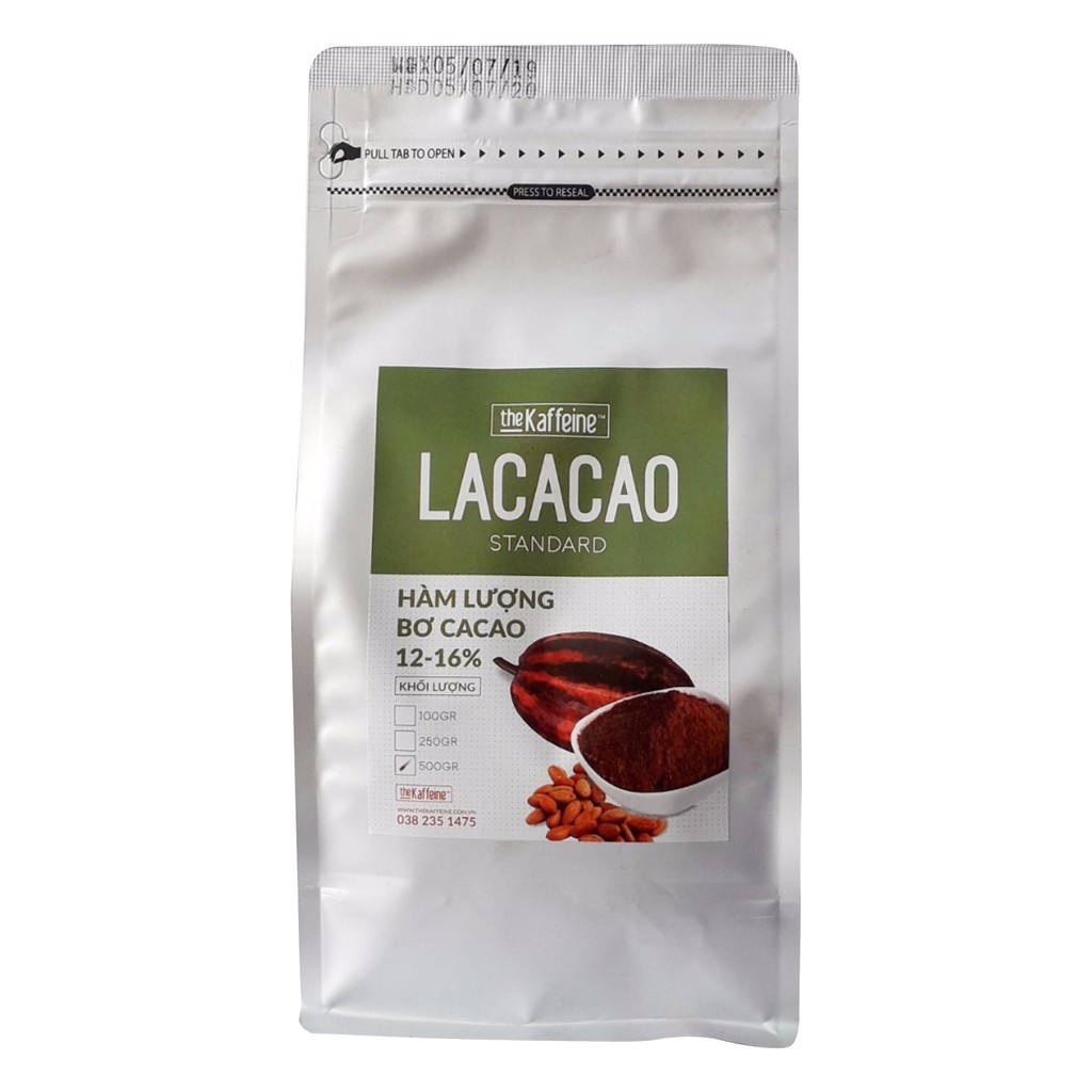 [Mã BMLTB35 giảm đến 35K đơn 99K] Bột Cacao Nguyên Chất LACACAO STANDARD 500g The Kaffeine