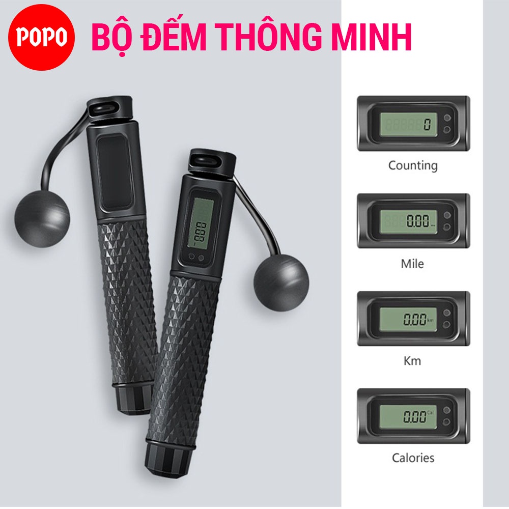 Dây nhảy đếm vòng SPORTY đếm số chính xác có thể điều chỉnh độ dài của dây tập yoga