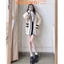 Áo len nữ cardigan dệt kim dài tay phối viền bo chun tay form rộng hai màu đen trắng basic FIZANO