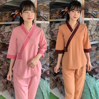 Đồ Lam Đi Chùa # Tim 3Nút # Đồ Bộ Nữ # Quần Áo
