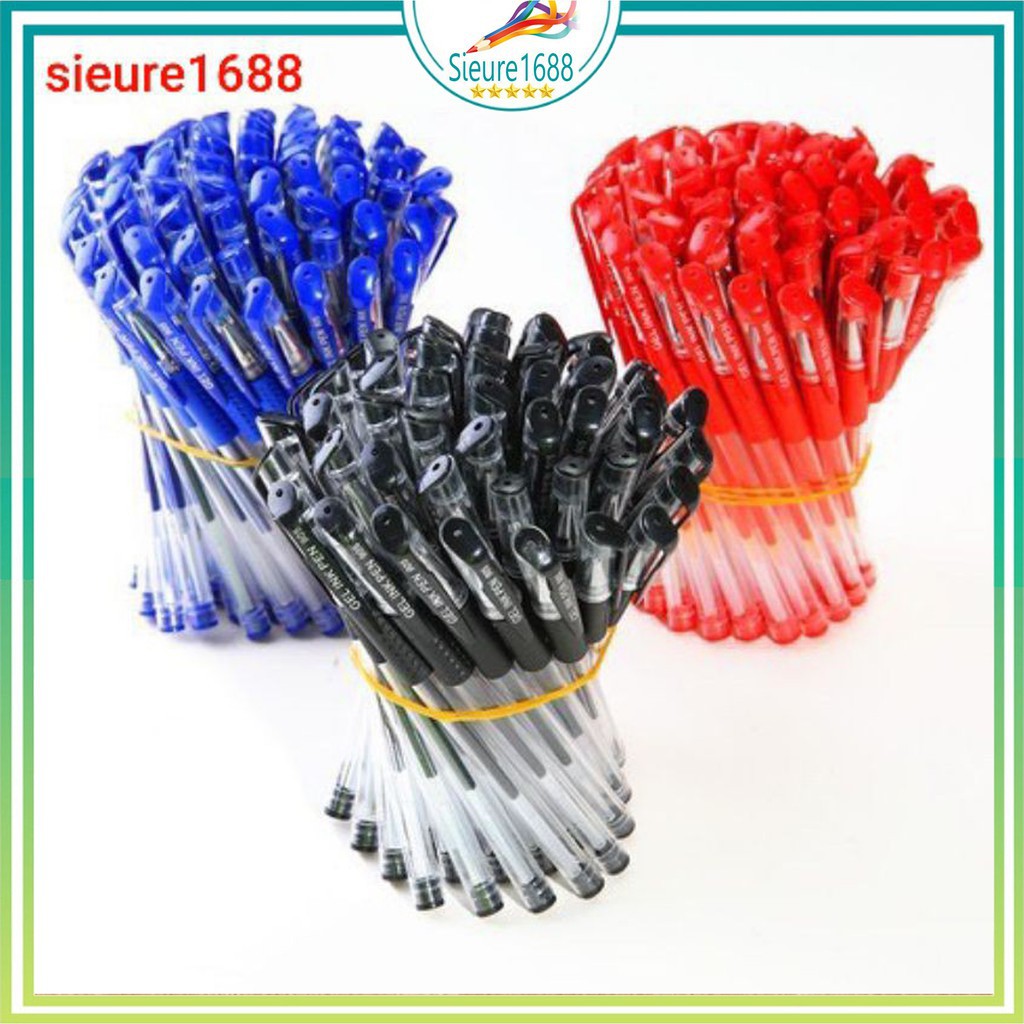 Sét 10 bút bi nước 3 màu xanh đỏ đen