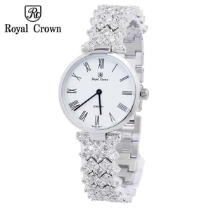 Đồng Hồ Nữ Chính Hãng Royal Crown 2601 Jewelry Dây Kim Loại Đính Đá Chống Nước Chống Xước
