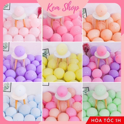 Set 50 bóng tròn màu pastel trang trí sinh nhật, đám cưới, sự kiện - K80