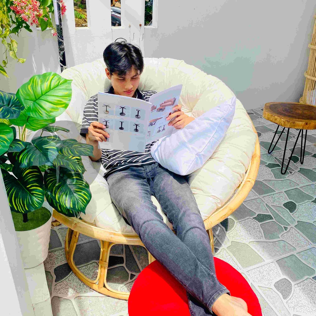 Ghế mây thư giãn PAPASAN cao cấp - 1 mét, chất liệu mây chắc chắn, tùy chọn màu sắc - HOME MÂY