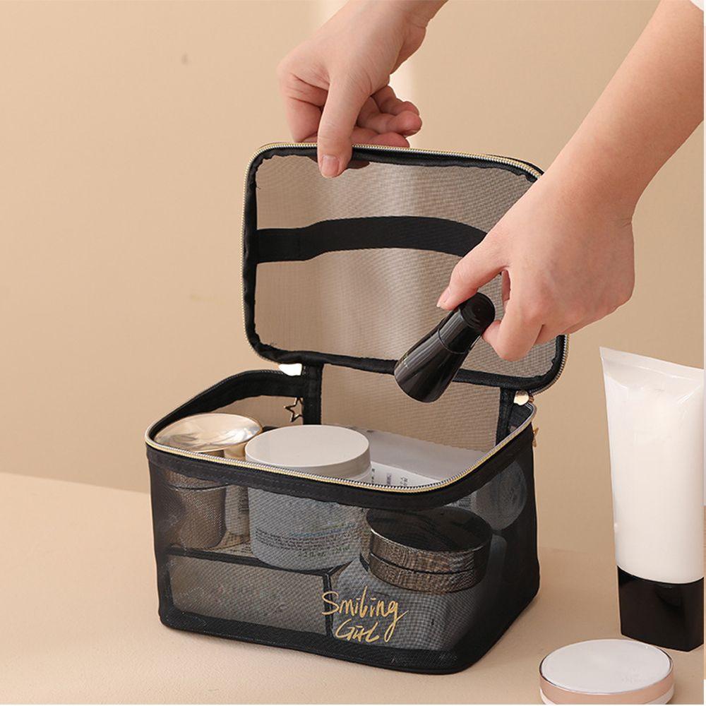 HAPPYNOOK 1 / 5 Túi Đựng Mỹ Phẩm Lưới Nữ Di Động Trong Suốt Bảo Quản Du Lịch