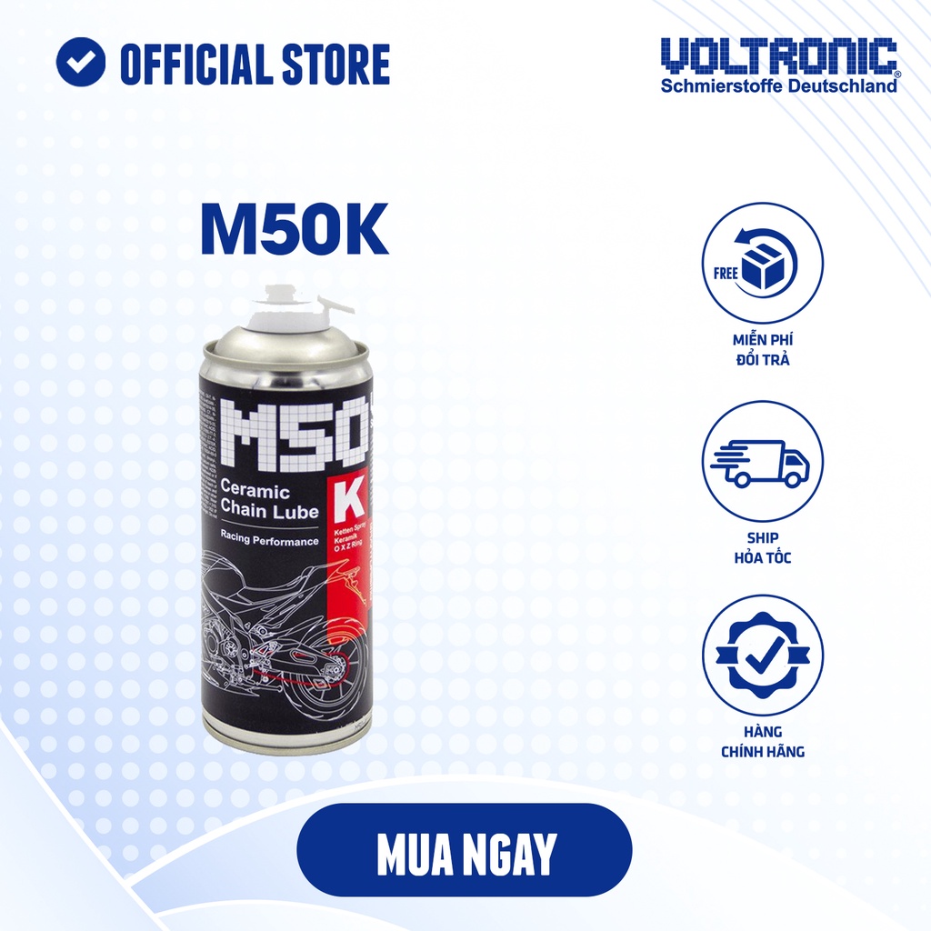 Ảnh XỊT DƯỠNG SÊN PHỬ SỨ CAO CẤP NHẬP KHẨU ĐỨC VOLTRONIC M50-K CERAMIC CHAIN LUBE (M50 VOLTRONIC) - VOLTRONIC VIETNAM STORE 1