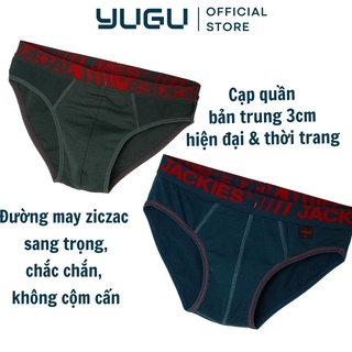 Quần lót tam giác nam cotton cao cấp JACKIES S03 -YUGU- Quần sịp nam thun 40kg-85kg chính hãng Việt Nam, 1 chiếc che tên