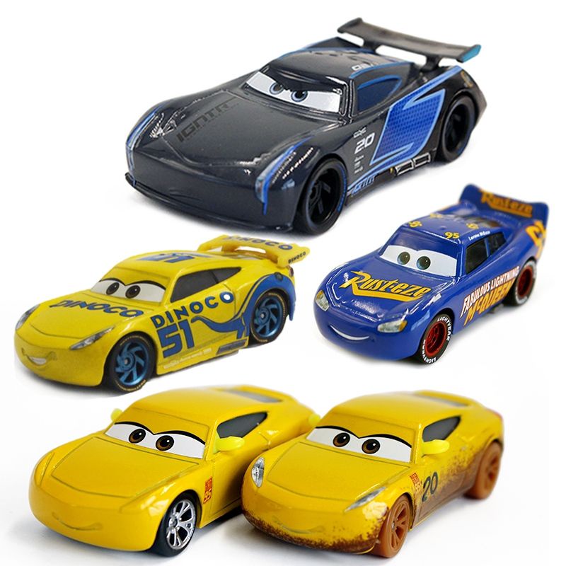 3 Xe sưu tập Champion Mcqueen Black Storm Jackson 51 Race Car Hợp kim