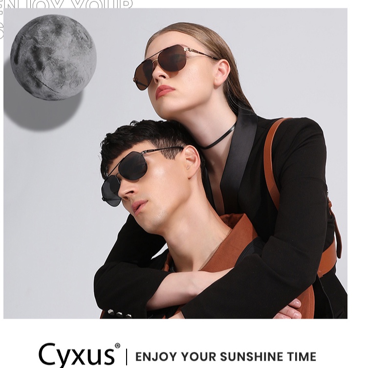 Cyxus Kính Râm Phân Cực Cổ Điển Gọng Vuông Chống Tia UV400 Thời Trang Unisex Cho Thể Thao Ngoài Trời Và Đạp Xe 1811