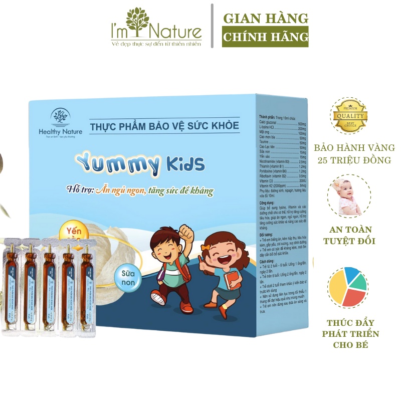 Siro Ăn Ngon Yummy Kids Healthy Nature Cho Bé Biếng Ăn Yến Sào Ăn Ngủ Ngon Tiêu Hóa Khỏe Trẻ 1 2 3 4 5 6 Tuổi 10ml