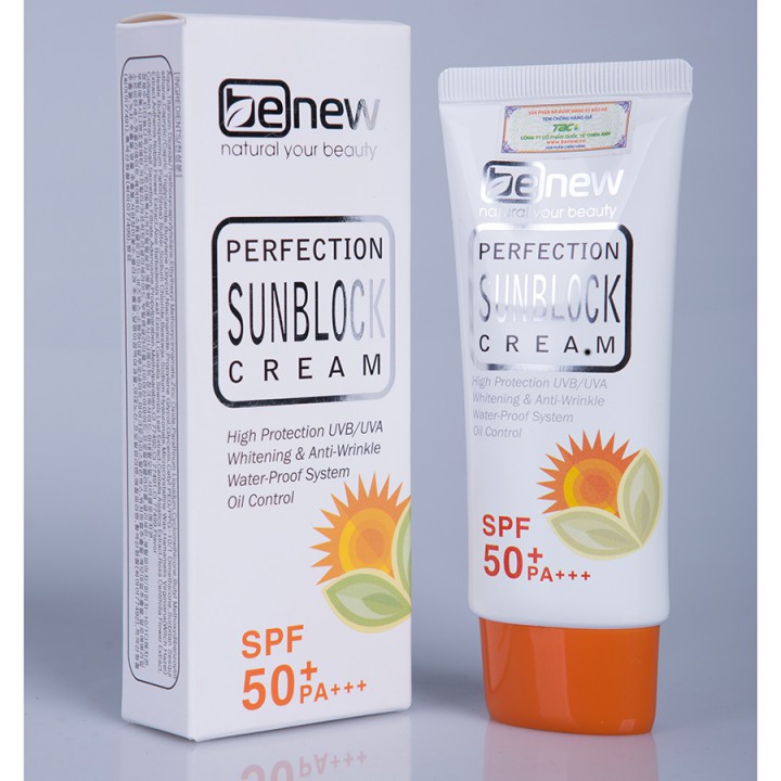 Ảnh Kem Chống Nắng Kiềm Dầu Lên Tông Benew Perfection Sun Block Cream Spf 50 PA +++ Hàn Quốc 50ml/ Hộp 2