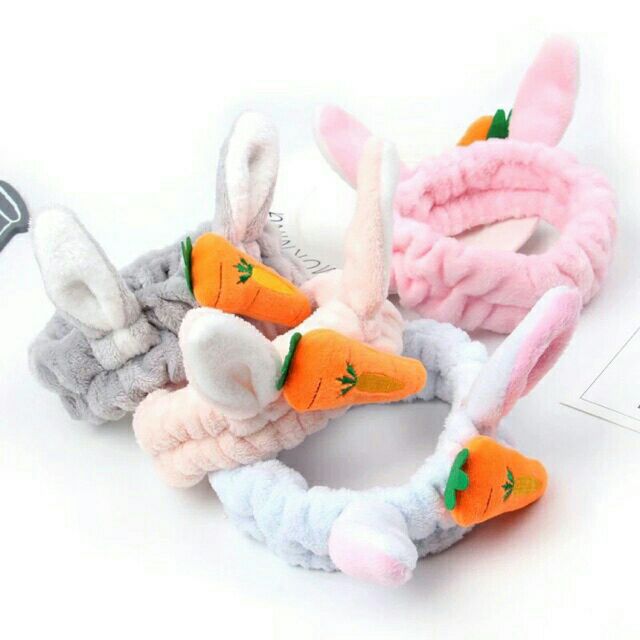 Băng đô giữ tóc rửa mặt tẩy trang tai thỏ cho bạn gái