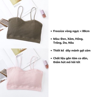 Áo bra nữ 2 dây đệm mút mỏng ôm ngực gân tăm đẹp và dễ thương DEVARI B7719
