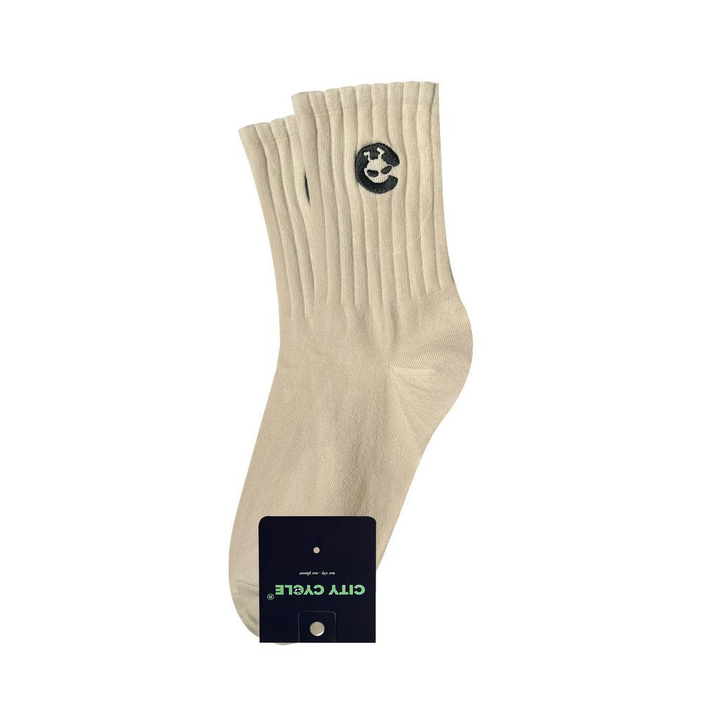 Tất trơn cổ cao thêu Logo City Cycle chất cotton cao cấp basic nam nữ unisex