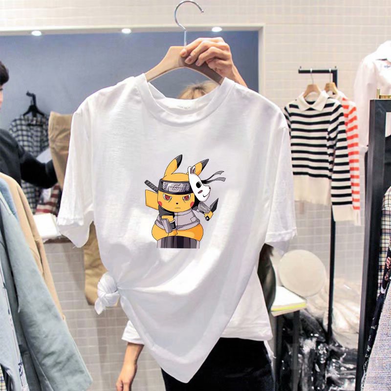 Ảnh Áo Thun Mùa Hè In Họa Tiết DaDu Đơn Giản Trẻ Trung  Áo Thun Cotton Plus Size Ngắn Tay Phong Cách Hàn Quốc 3