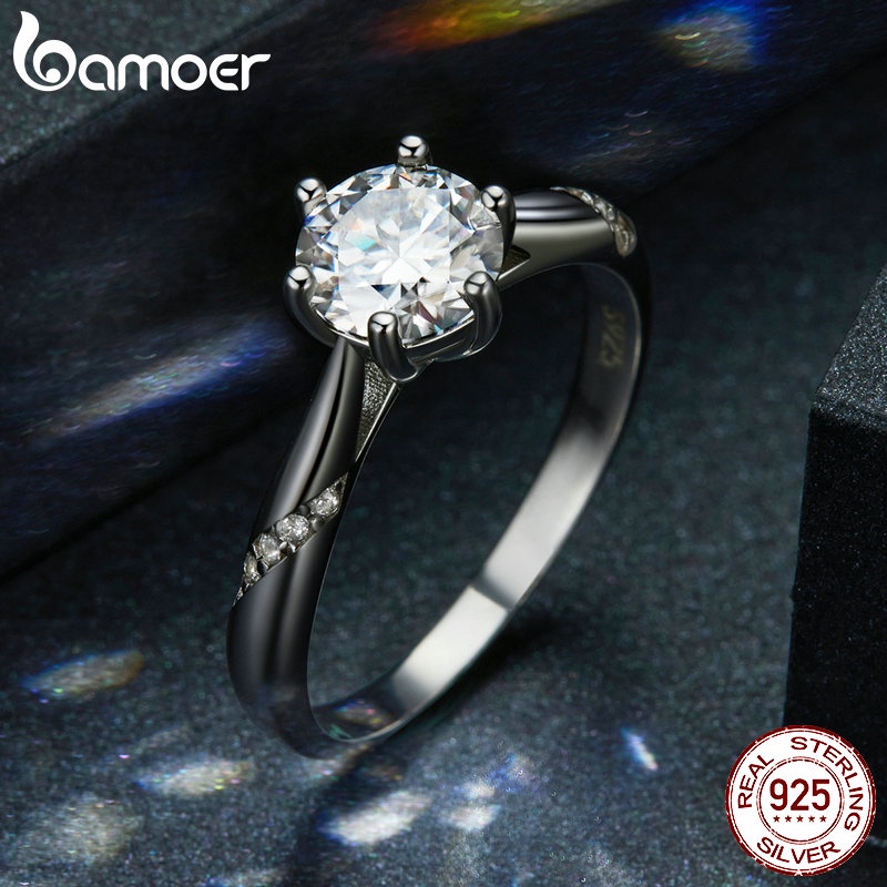 Nhẫn Bamoer Moissanite BạC 925 0.65 ThờI Trang Cho Nữ MSR003-6
