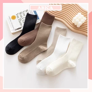 Tất vớ nữ chất len gân siêu mềm co giãn thoáng khí phong cách vintage Hàn Quốc trend hot hòn họt ABICA TD034