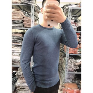 Áo len nam cổ tròn lông cừu ABABA Dáng ôm body mềm mịn dày ấm len nam dài tay - ABA-TRONTIEUCUU