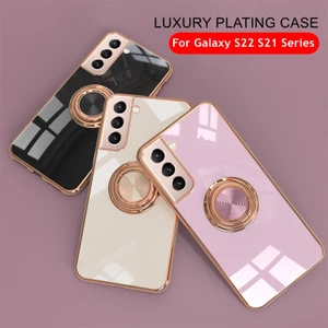 Ốp Điện Thoại TPU Silicon Mềm Có Nhẫn Đỡ Cho Samsung galaxy S22 S21 Plus 5G S21 Ultra S20 FE Plus
