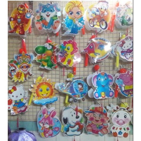 Set 5 đèn lồng trung thu 2 mảnh có đèn nhạc