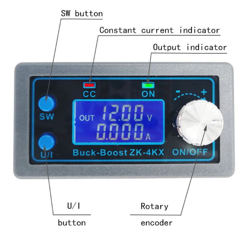 Mô-đun điều chỉnh tăng giảm điện áp ZK-4KX có thể điều chỉnh màn hình LCD CNC DC-DC CC CV 0.5-30V 4A