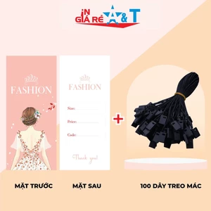 Mác quần áo combo 100 mác + 100 Dây Treo Thẻ Bài - Dây Dù Xâu Tag (Mác) Quần Áo