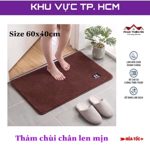 Thảm lau chân, chùi chân trải sàn - Chất liệu len mịn siêu thấm hút, đế cao su chống trơn trượt