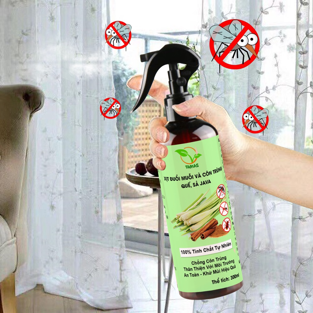 Ảnh Xịt đuổi muỗi và côn trùng Quế- Sả Java chai 50ml TAMAS, thơm phòng, thư giãn, xua đuổi muỗi và côn trùng hiệu quả. 4