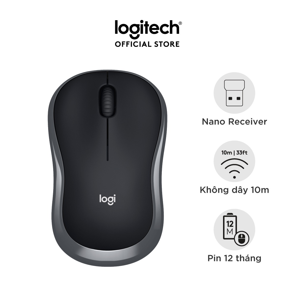 Chuột không dây Logitech B175 – USB 2.4Ghz, pin 1 năm, nhỏ gọn, thuận cả 2 tay, phù hợp PC/Laptop