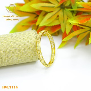 Vòng Tay, Lắc Tay Nữ Mặt Đính Đá, Titan Xi Mạ Vàng Non Cao Cấp - Trang Sức Hava Hong Kong - HVLT114