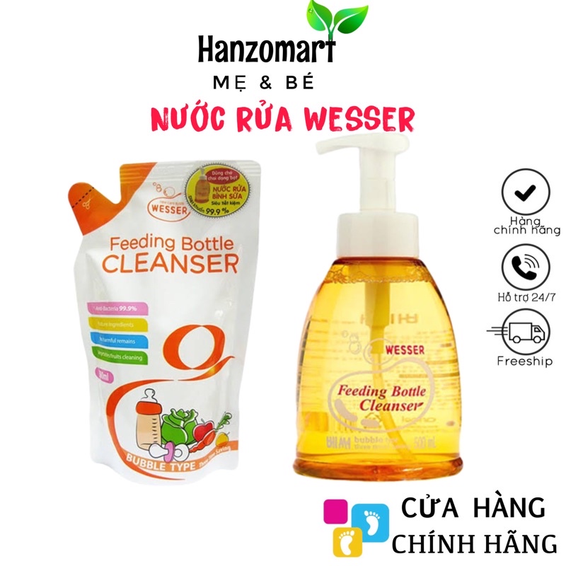 Nước rửa bình sữa Wesser - hanzomart