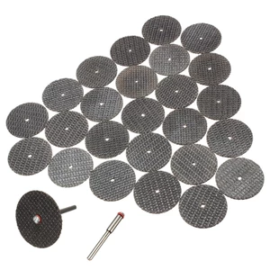 OXXGGKAO Bộ đĩa cắt bánh xe cắt nhựa 32mm mới 25pc + 1 dây buộc cho dụng cụ quay