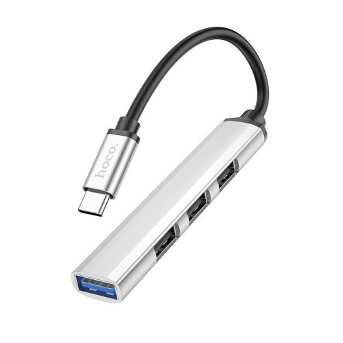 Bộ HUB Chuyển Cổng Hoco HB26 4in1 Type C Sang 4 cổng USB ( USB 3.0/ USB  2.0), Dùng Cho PC - Laptop- Macbook, Chính Hãng.