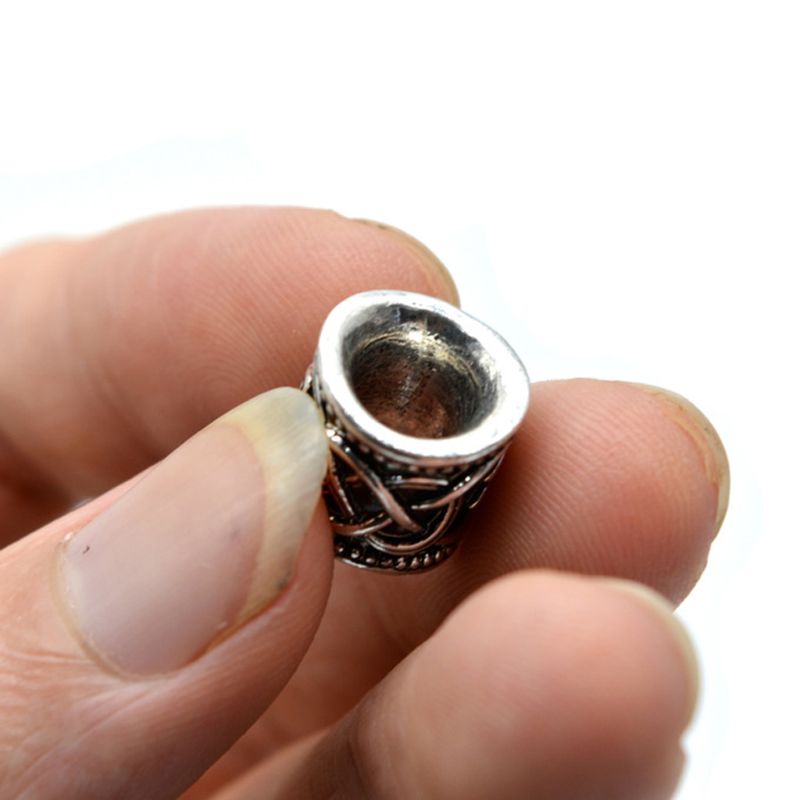 Vintage hạt rune Bắc Âu bạc, phù hợp làm vòng tay và trang sức tóc/râu