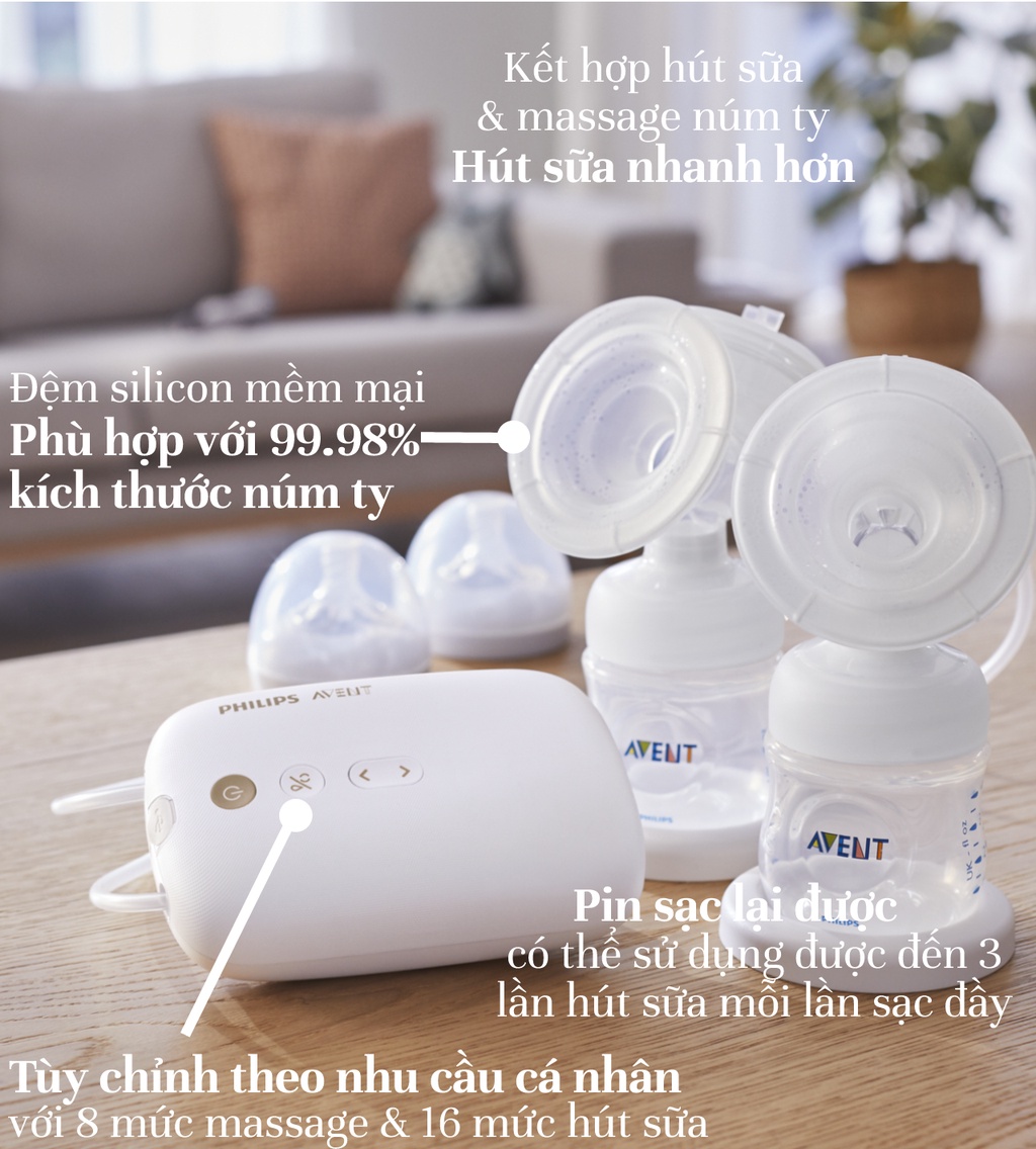 Mô tả Philips Avent máy hút sữa điện đôi SCF394/11 - 2