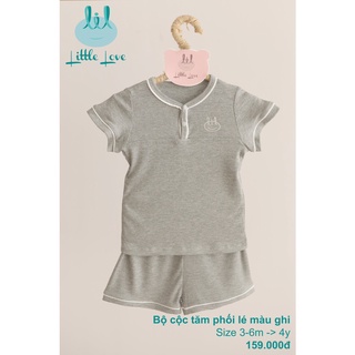 Bộ cộc tay cho bé hãng Little love chất liệu tăm đủ size