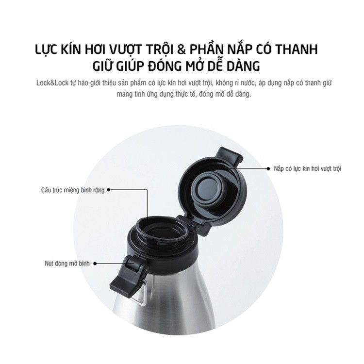 Bình Giữ Nhiệt LocknLock Cylinder Bottle Tumbler LHC4145SLV 430ML - K-MALL