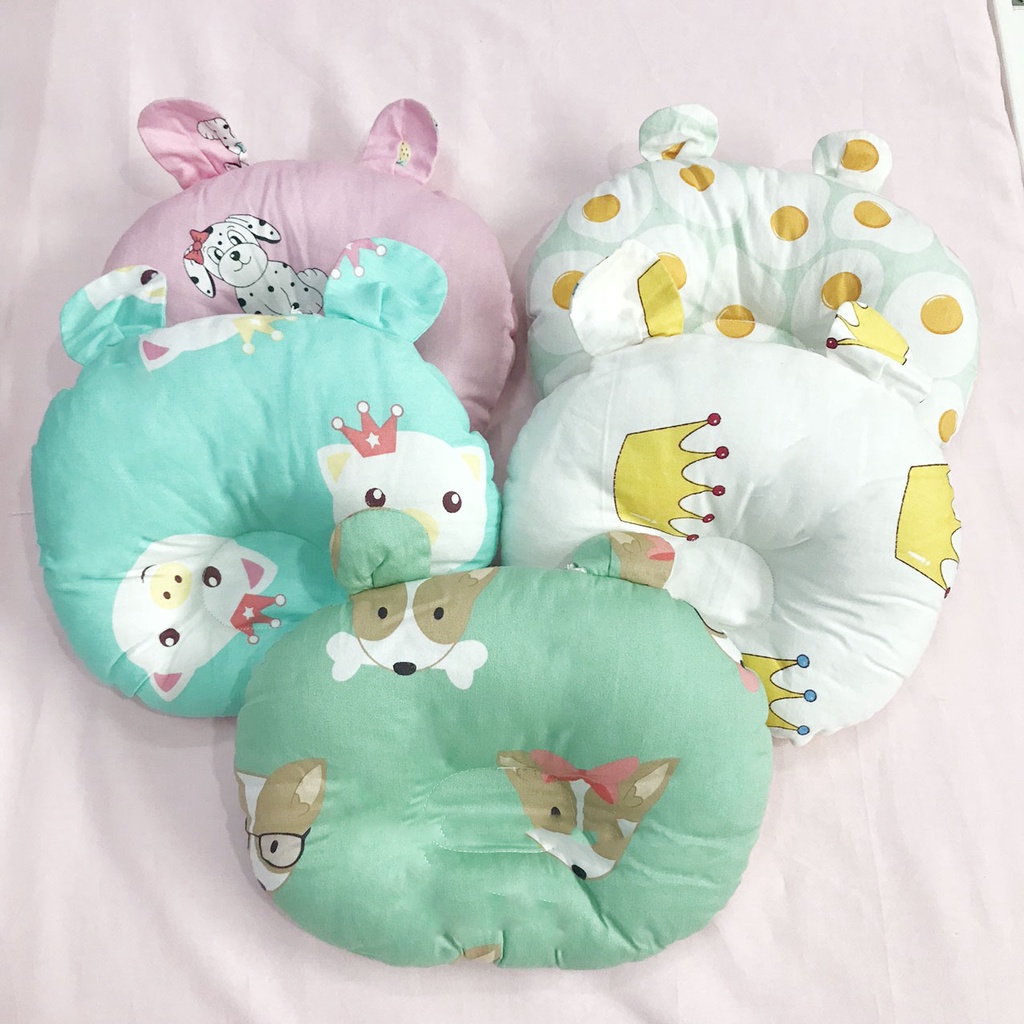 Mô tả Gối Lõm Chống Méo Đầu Hình Tròn GOLDCAT GT Chất Vải Cotton Lõi Bông Êm Cho Trẻ Từ 0-12 Tháng - 2