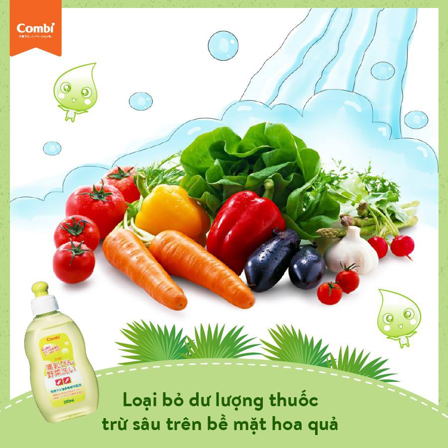 Ảnh Túi dung dịch nước rửa bình sữa và rau củ quả từ dầu cọ 250ml Combi 3