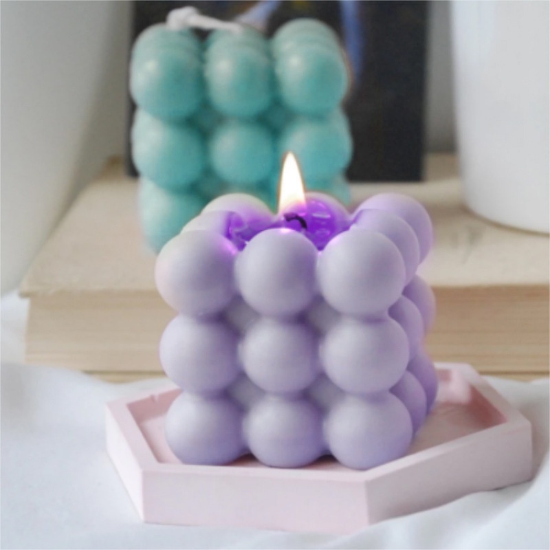 Khuôn Làm Nến Thơm Bằng Silicone Hình Khối Rubik 3D