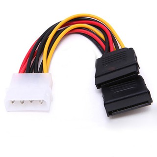 Cáp chuyển đổi nguồn 4 Pin IDE Molex sang 2 lỗ cắm 15 Pin cho đĩa cứng SATA