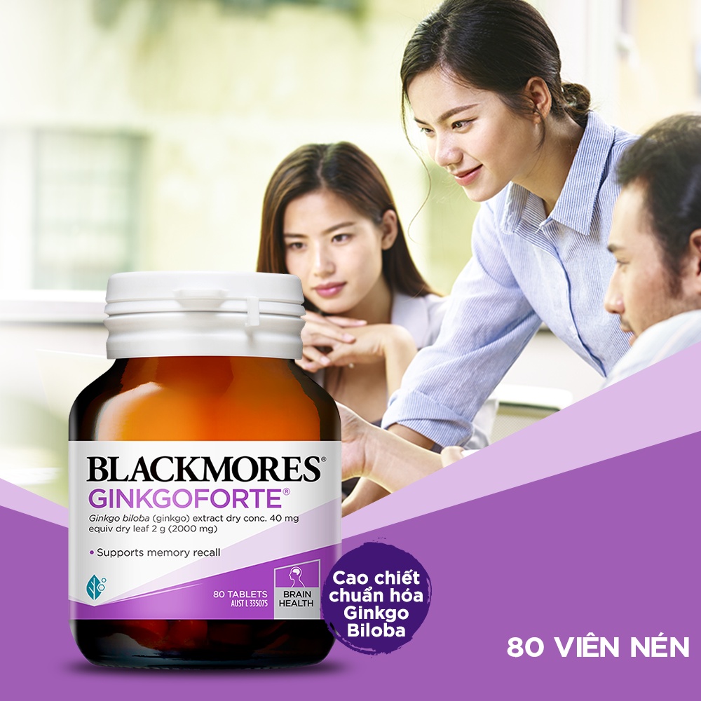 Mô tả [LIVESTREAM] Viên Uống Hỗ Trợ Tuần Hoàn Máu Não Blackmores Ginkgoforte Lọ 40 Viên - 1