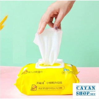 [Tặng thùng] Combo 10 gói giấy ướt con vịt vàng loại 80 tờ-hàng nội địa trung cao cấp, giấy ướt B.Duck