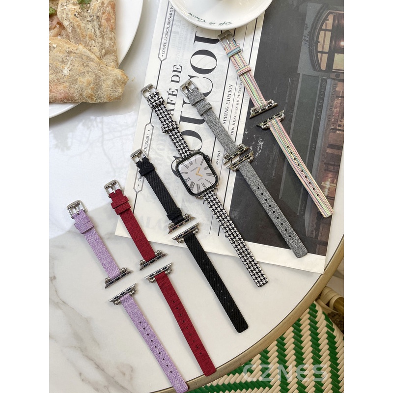 Dây đeo mỏng vải nữ Thích hợp cho Apple Watch S11 SE3 Ultra3 S10 S9 S8 SE S7 S6 Ultra 49mm 46mm 42mm 40mm 44mm 41mm 45mm Dây đeo cổ tay