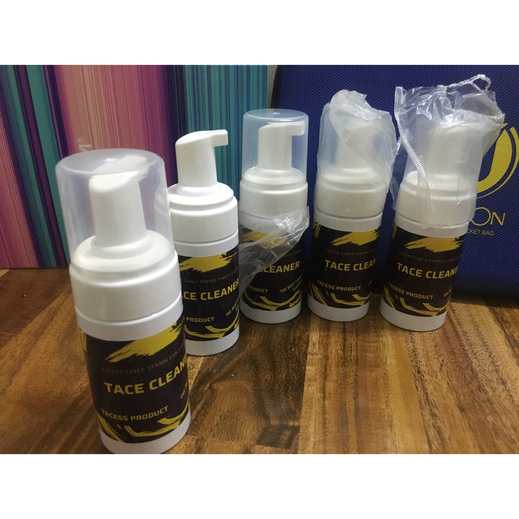 [Xỉ, lẻ, CTV] Chai vệ sinh mặt vợt dạng bọt Tace cleaner [Tặng kèm mút lau E-lian xanh]