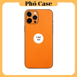 [Lưng + Viền ] Miếng dán lưng da màu cam cho iPhone 12- 17promax