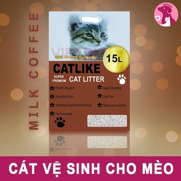 (SALE LỚN) CAT LITTER Cát vệ sinh cho mèo - Cát vệ sinh khử mùi diệt khuẩn cho mèo CATLIKE 15L