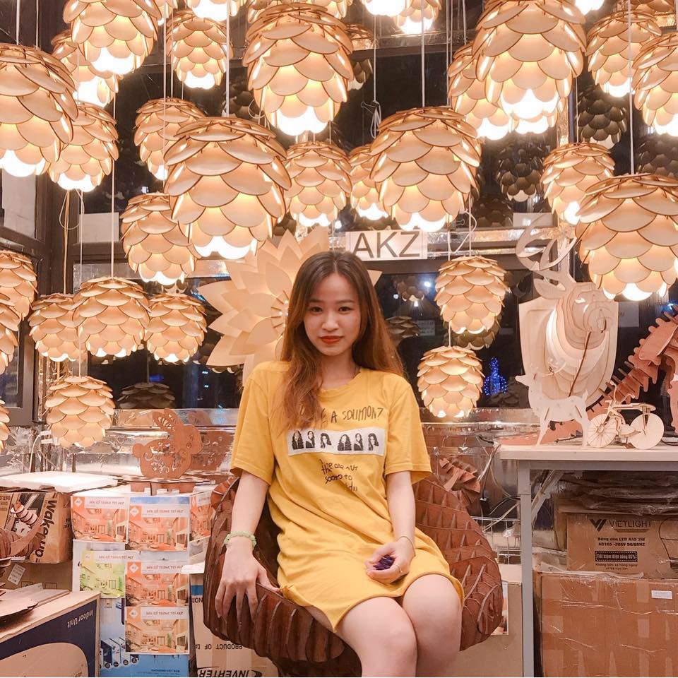 Đèn Gỗ trang trí - Đèn gỗ dáng quả thông