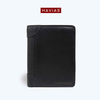 Ví Da HAVIAS Da Bò Nappa thật 100% dáng đứng gập đôi thủ công nhiều màu ví da nam nữ LAFFY